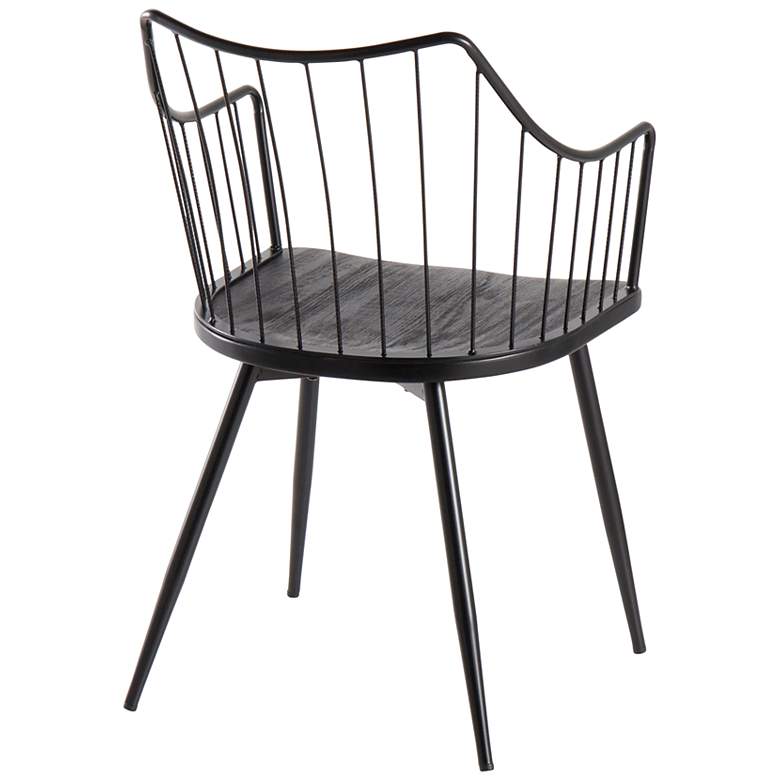 Image 3 Winston Farmhouse Chair in Black Metal and Black Wood by LumiSource more views