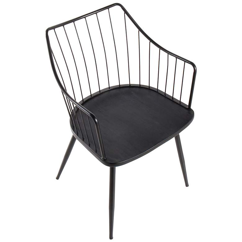 Image 6 Winston Farmhouse Chair in Black Metal and Black Wood by LumiSource more views