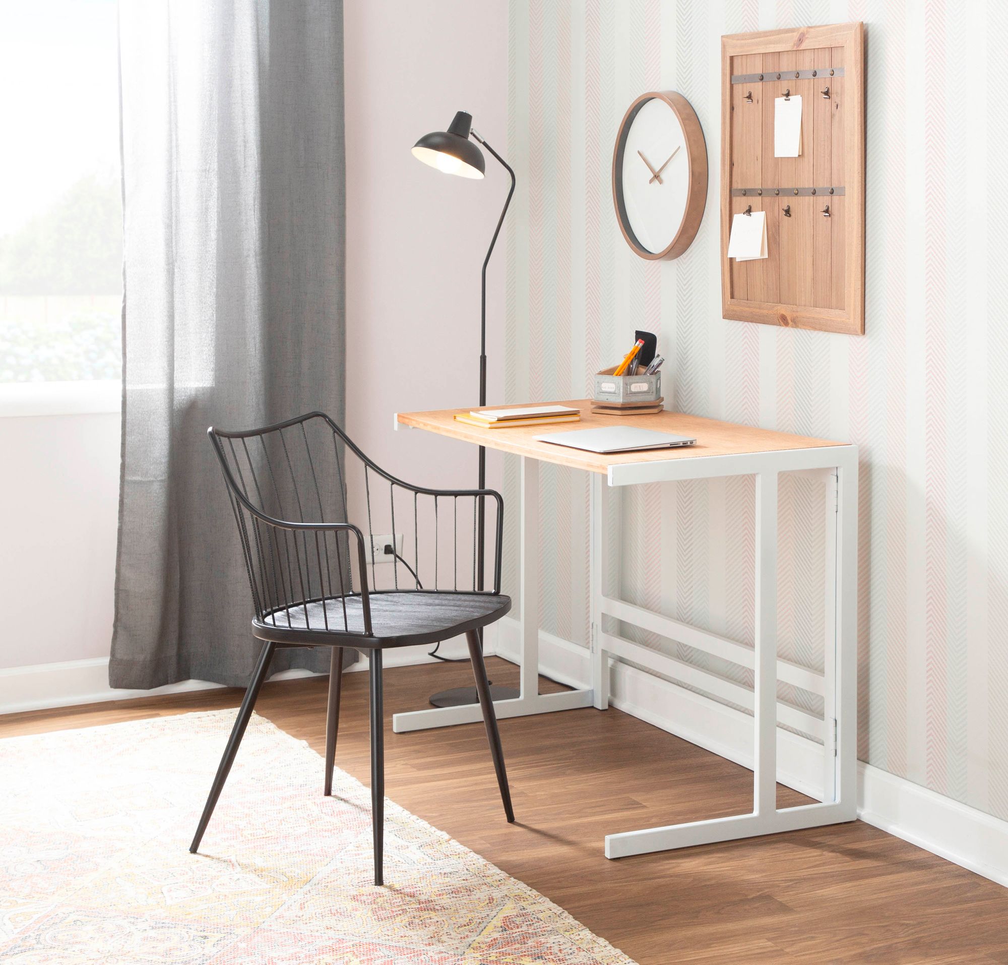 Winston Farmhouse Chair in Black Metal and Black Wood by LumiSource