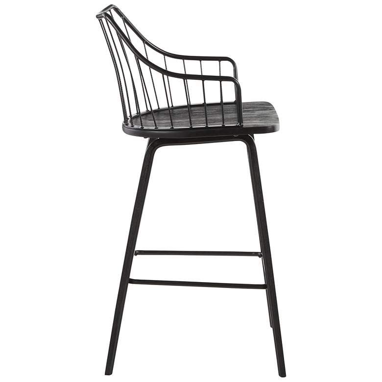 Image 2 Winston Farmhouse Counter Stool in Black Wood and Black Metal by LumiSource more views