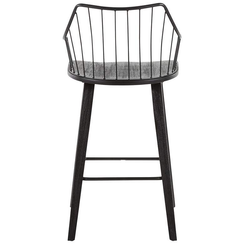 Image 4 Winston Farmhouse Counter Stool in Black Wood and Black Metal by LumiSource more views