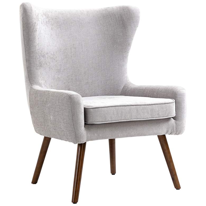 Image 2 Winston Gray Chenille Fabric Wingback Arm Chair