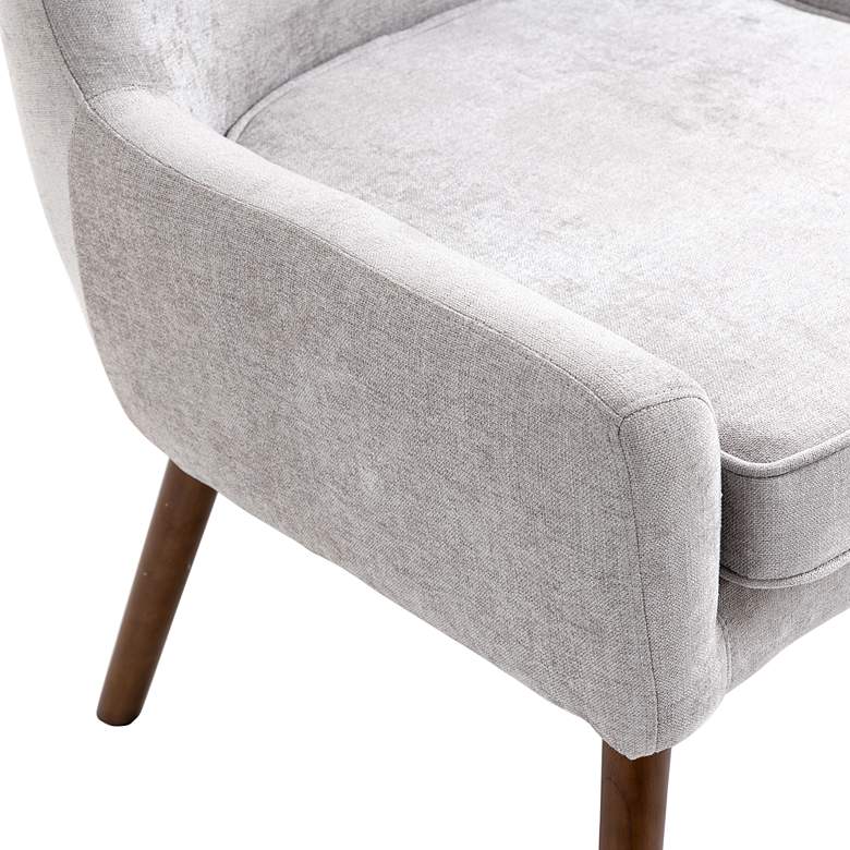 Image 5 Winston Gray Chenille Fabric Wingback Arm Chair more views