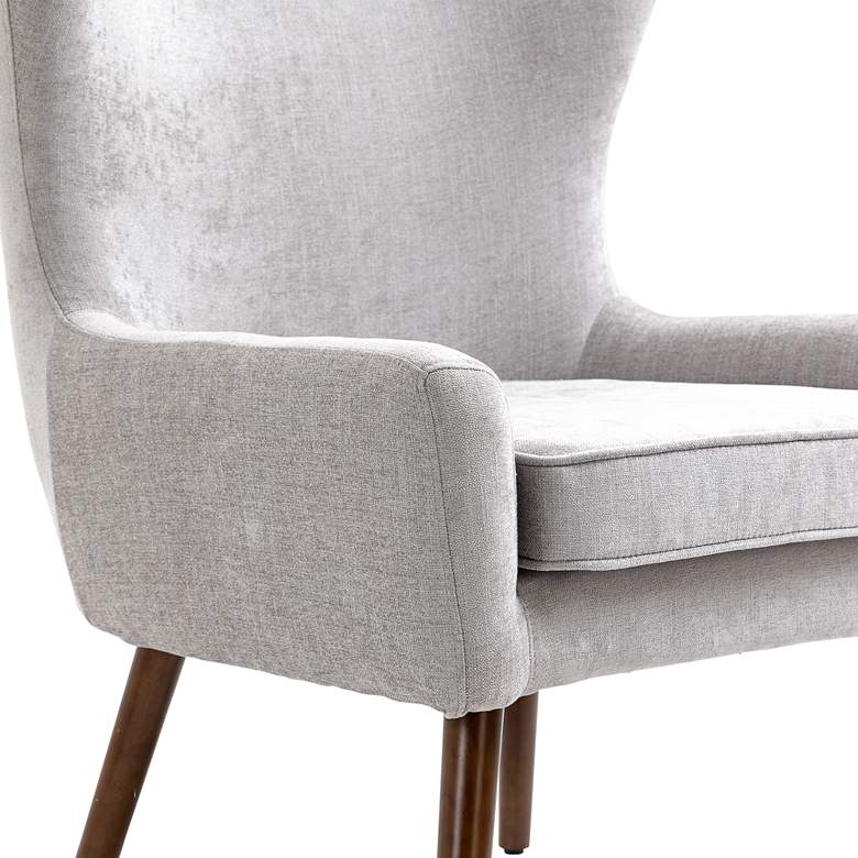 Image 6 Winston Gray Chenille Fabric Wingback Arm Chair more views