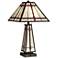 Winston Mica Farmhouse Tiffany-Style Table Lamp with LED Night Light