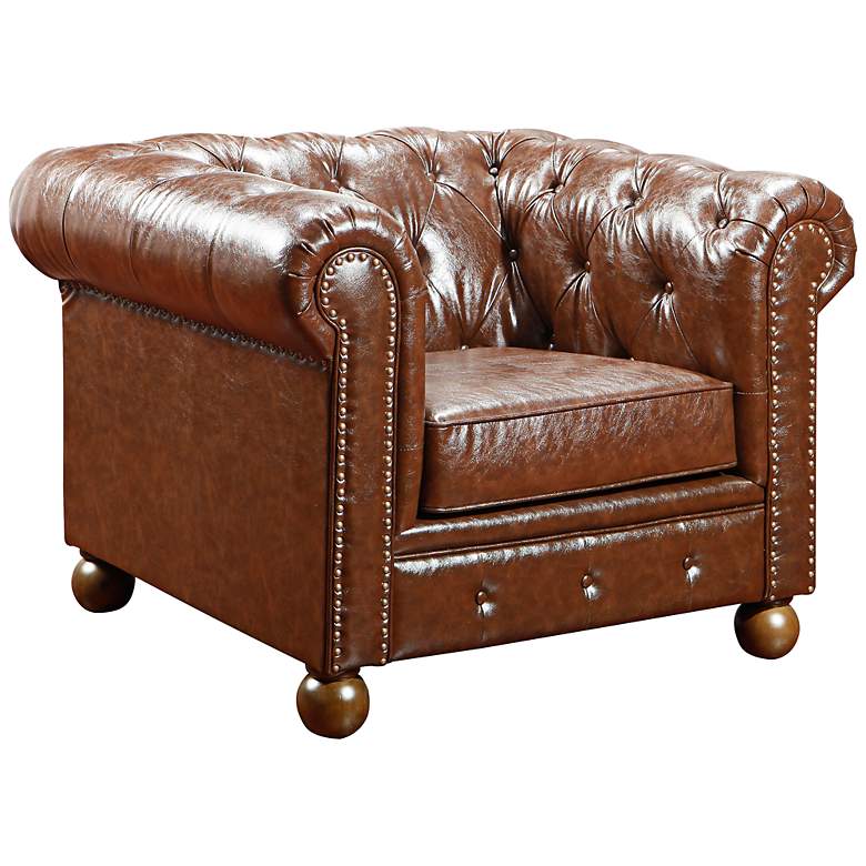 Image 1 Winston1060 Mocha Bonded Leather Vintage Chair