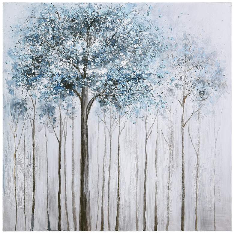 Image 3 Winter Forest 1 36" Square Textured Metallic Canvas Wall Art