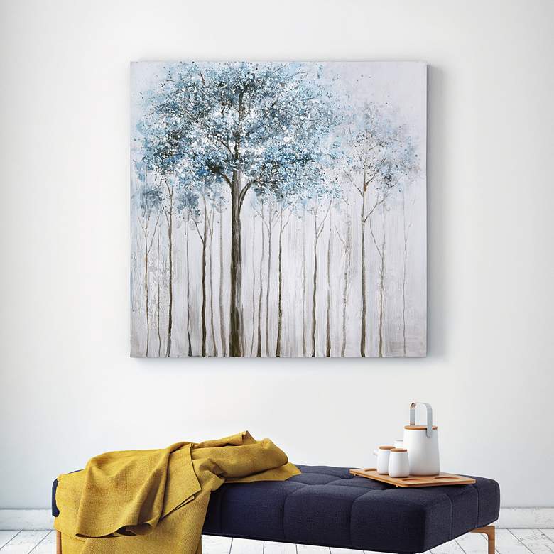 Image 2 Winter Forest 1 36" Square Textured Metallic Canvas Wall Art