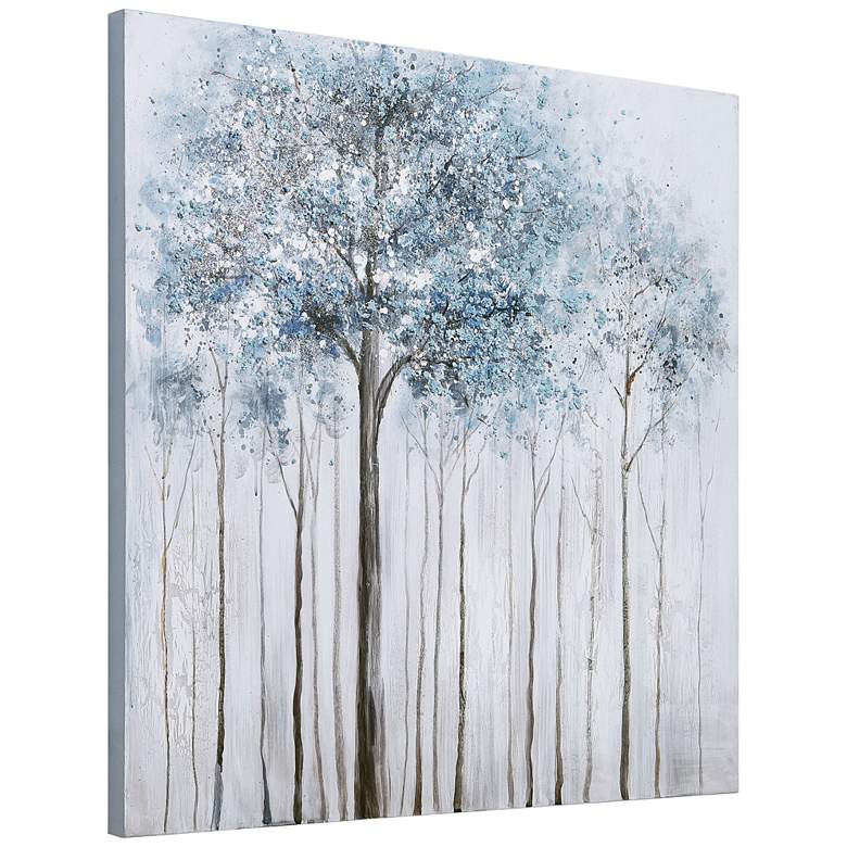 Image 7 Winter Forest 1 36 inch Square Textured Metallic Canvas Wall Art more views