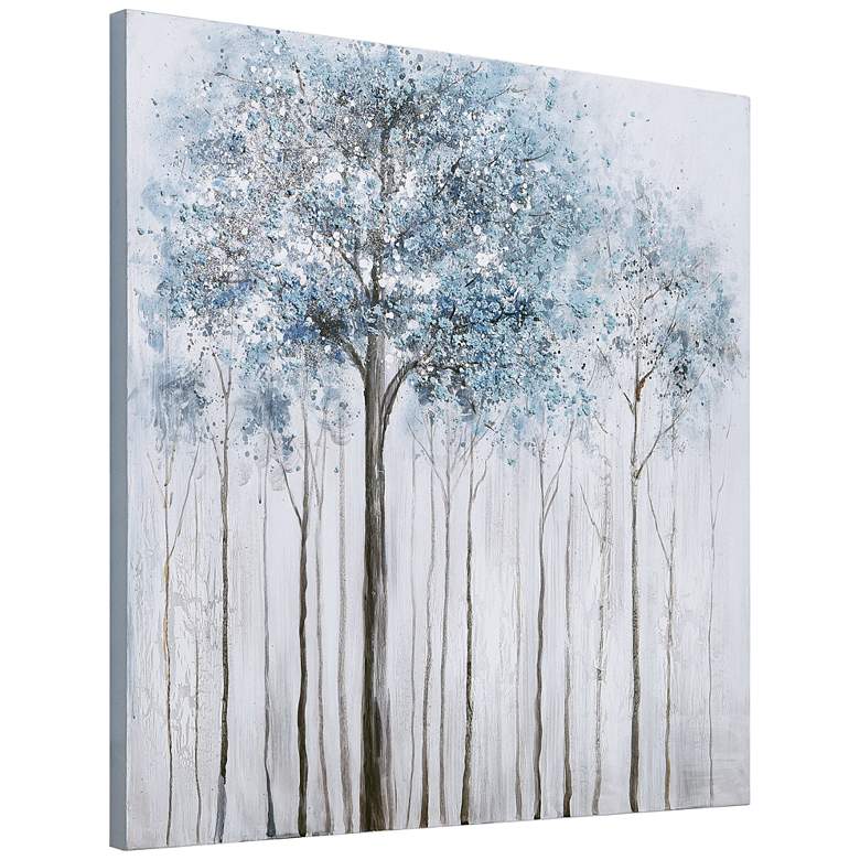 Image 7 Winter Forest 1 36" Square Textured Metallic Canvas Wall Art more views