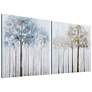 Winter Forest 1 and 2 36" Square 2-Piece Canvas Wall Art Set in scene