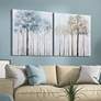 Winter Forest 1 and 2 36" Square 2-Piece Canvas Wall Art Set in scene