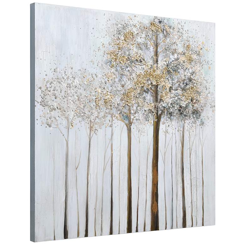 Image 7 Winter Forest 2 36 inch Square Textured Metallic Canvas Wall Art more views