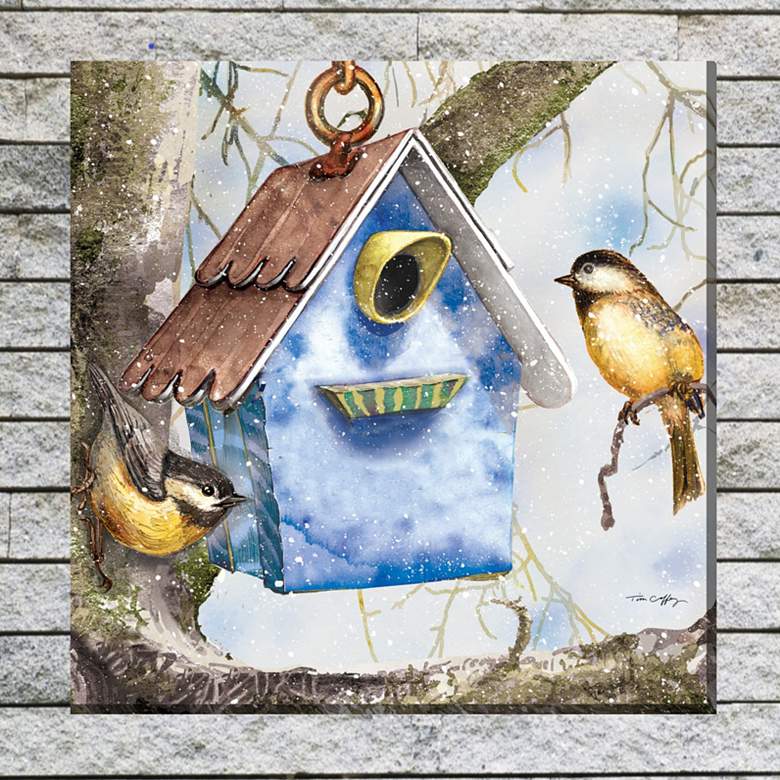 Image 1 Winter Home 24" Square Outdoor Canvas Wall Art