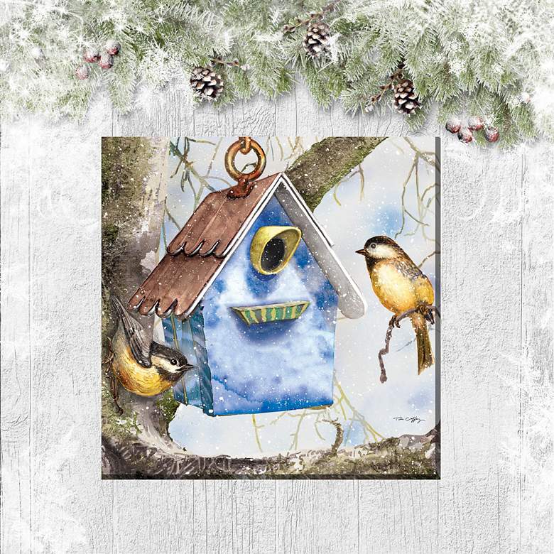 Image 3 Winter Home 24" Square Outdoor Canvas Wall Art more views