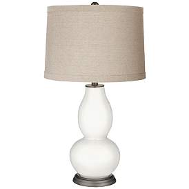 Image1 of Winter Natural Linen Drum Shade Double Gourd Table Lamp