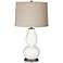 Winter Natural Linen Drum Shade Double Gourd Table Lamp