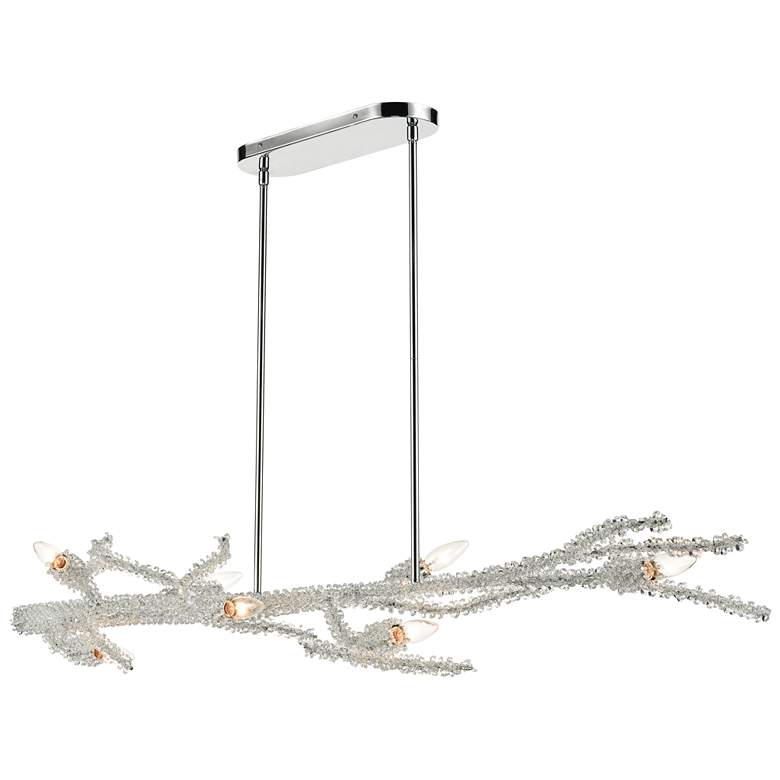 Image 1 Winter&#39;s Spray 53 inch Wide 7-Light Linear Chandelier - Polished Chrom