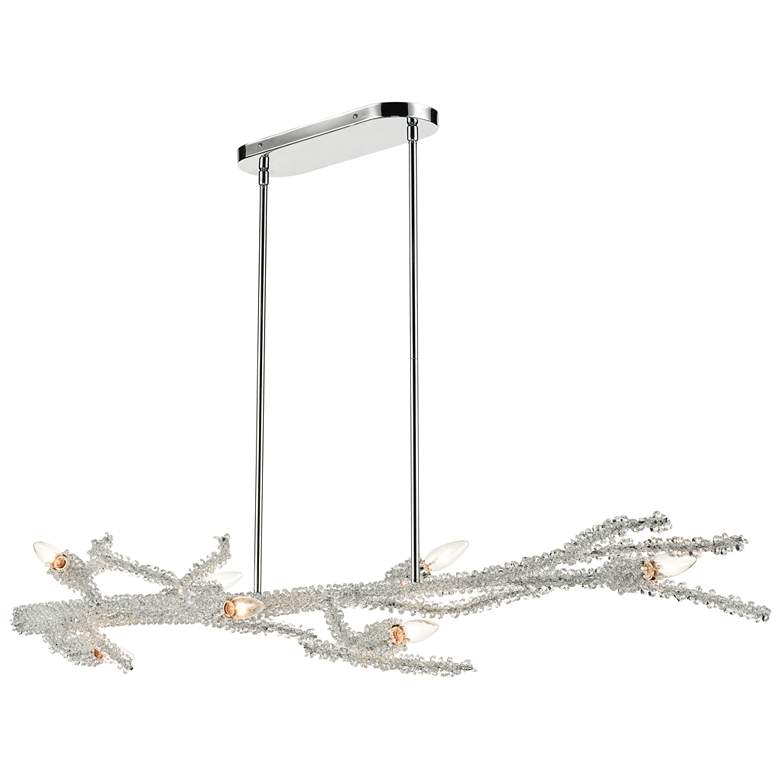 Image 1 Winter's Spray 53" Wide 7-Light Linear Chandelier - Polished Chrom