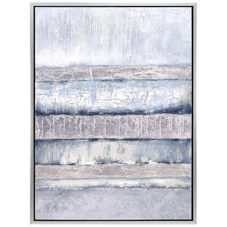 Image 3 Winter Steps 40"H Textured Metallic Framed Canvas Wall Art