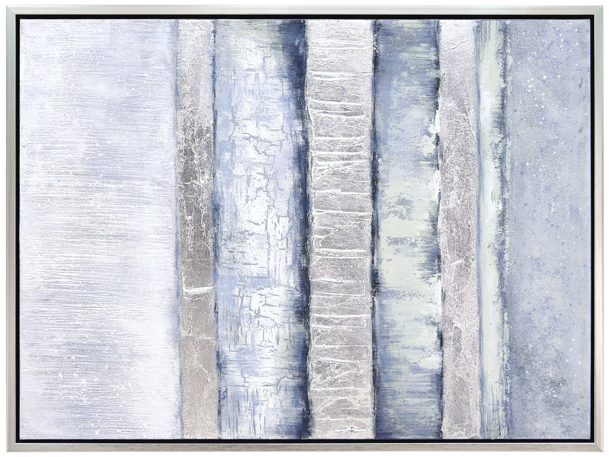 Winter Steps 40"H Textured Metallic Framed Canvas Wall Art in scene