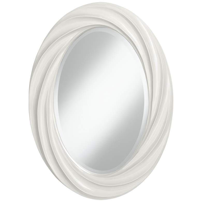 Image 1 Winter White 30 inch High Oval Twist Wall Mirror