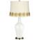Winter White Anya Table Lamp with Flower Applique Trim