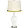 Winter White Anya Table Lamp with Open Weave Trim