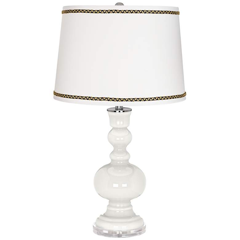 Image 1 Winter White Apothecary Table Lamp with Ric-Rac Trim