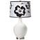 Winter White Black and White Flower Shade Ovo Table Lamp