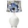 Winter White Blue Watercolor Flowers Ovo Table Lamp