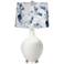 Winter White Blue Watercolor Palm Shade Ovo Table Lamp