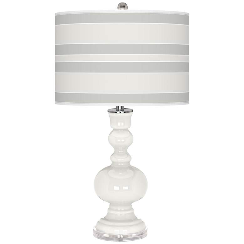 Image 1 Winter White Bold Stripe Apothecary Table Lamp