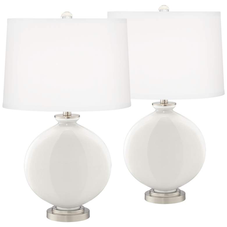 Image 2 Winter White Carrie Table Lamp Set of 2 with Dimmers