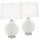 Winter White Carrie Table Lamp Set of 2 with Dimmers