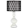 Winter White Color Plus Apothecary Table Lamp with Deco Pearls Black Shade