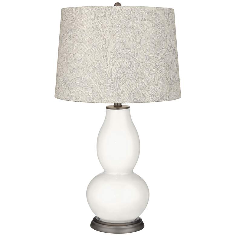 Image 1 Winter White Digital Lace Shade Double Gourd Table Lamp
