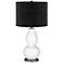Winter White Double Gourd Table Lamp w/ Black Scatter Gold Shade