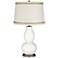 Winter White Double Gourd Table Lamp with Rhinestone Lace Trim