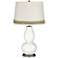 Winter White Double Gourd Table Lamp with Scallop Lace Trim