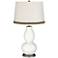 Winter White Double Gourd Table Lamp with Wave Braid Trim