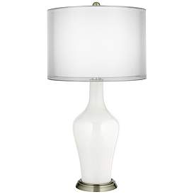 Image1 of Winter White Double Sheer Silver Shade Anya Table Lamp