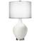 Winter White Double Sheer Silver Shade Ovo Table Lamp