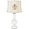 Winter White Embroidered Crest Shade Apothecary Table Lamp