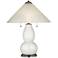 Winter White Fulton Table Lamp with Fluted Glass Shade