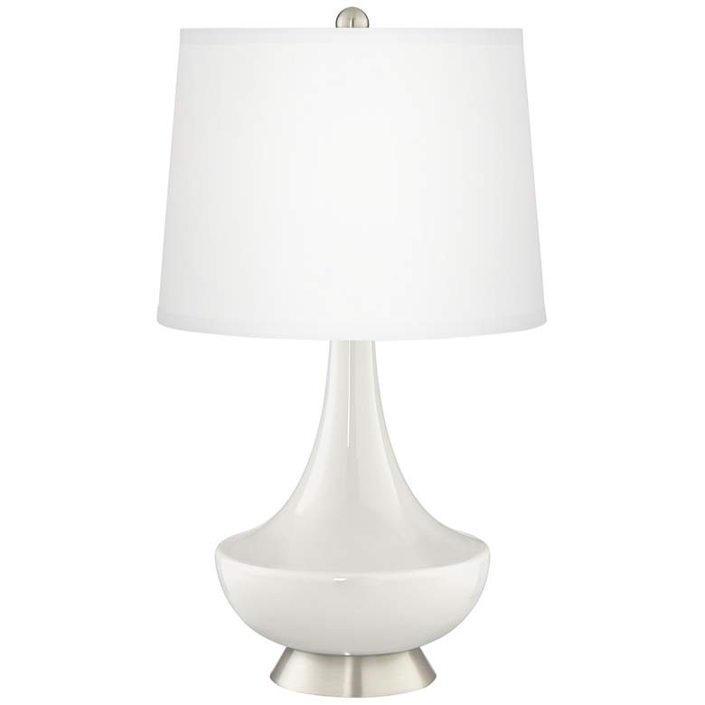 Image 2 Winter White Gillan Glass Table Lamp with Dimmer