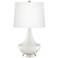 Winter White Gillan Glass Table Lamp with Dimmer