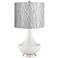 Winter White Gillan Table Lamp w/ Silver Black Weave Shade
