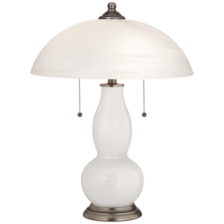 Image 1 Winter White Gourd-Shaped Table Lamp with Alabaster Shade