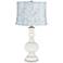 Winter White Grange Blue Leaf Shade Apothecary Table Lamp